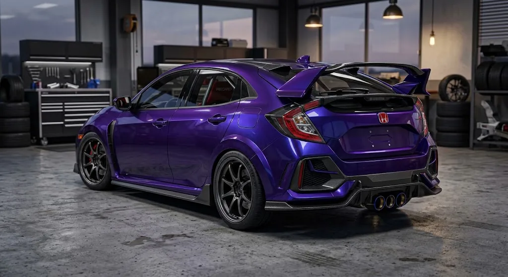 Modified 10th-generation Honda Civic Type R FK8 with aftermarket exhaust