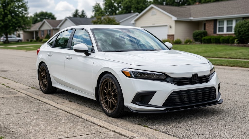 Modified Honda Civic LX with a clean daily-driver build
