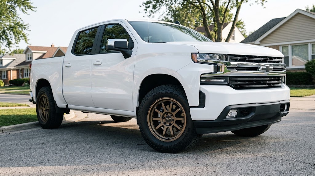 Chevy Silverado 1500 wheel and tire fitment example